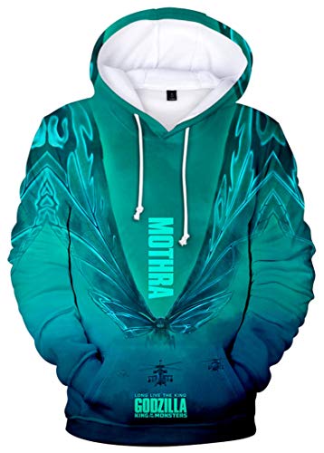 Silver Basic Herren Kong Kapuzenpullover König Der Monster Langarmshirt,Mothra,XL4 von Silver Basic
