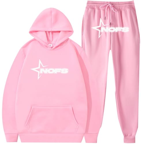 Silver Basic Herren NOFS Klassisches zweiteiliges Trainingsanzug Kapuzenpullover+Sporthose-FENBAI-M1 von Silver Basic