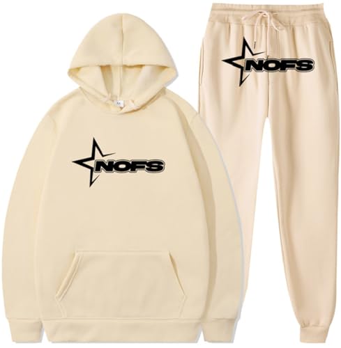 Silver Basic Herren NOFS Klassisches zweiteiliges Trainingsanzug Kapuzenpullover+Sporthose-KAQIHEI-S1 von Silver Basic