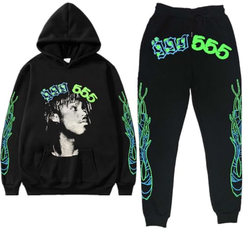 Silver Basic Herren SP5 Hip Hop Harajuku Jogginganzüge Trainingsanzug Spider Kapuzenpullover+Sporthose-HSRX-2XL1 von Silver Basic