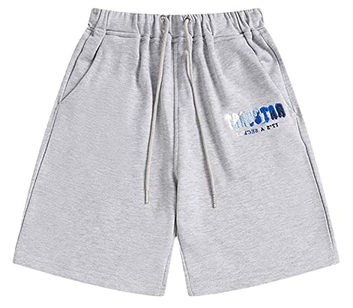 Silver Basic Herren Trapstar Sommer locker sitzende Sportshorts Reine Baumwolle für Komfort-LBJB-Grey-L1 von Silver Basic