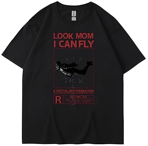 Silver Basic Homme Kanye Travis Look Mom I Can Fly Rap T-Shirts Sommer Oversized Top-HEIHEI-M1 von Silver Basic