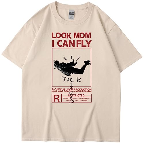 Silver Basic Homme Kanye Travis Look Mom I Can Fly Rap T-Shirts Sommer Oversized Top-KAQIHEI-M1 von Silver Basic