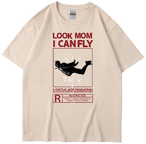 Silver Basic Homme Kanye Travis Look Mom I Can Fly Rap T-Shirts Sommer Oversized Top-KAQIBAI-L1 von Silver Basic