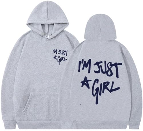 Silver Basic I am Just A Girl K-pop Mode Größe Damen Hoodie-LightGrey-M1 von Silver Basic