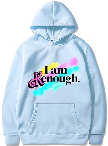 Silver Basic I am Kenough Femme Einfarbig Plüsch Kapuzenpullover mit Kapuze-SkyBlue-L1 von Silver Basic