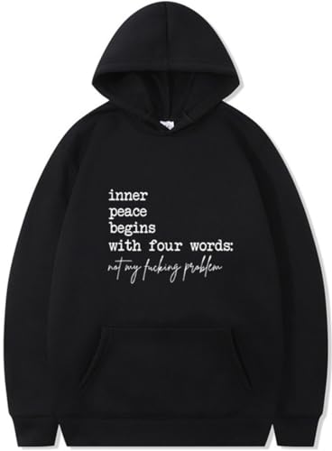 Silver Basic Inner Peace Sportbekleidung mit Buchstaben für Erwachsene-BlackWhite-2XL1 von Silver Basic