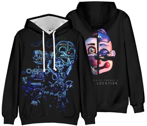 Silver Basic Junge FNAF Freddys Hoodie Kapuzenpullover für Kinder Plüsch locker sitzende Sportbekleidung-003-1601 von Silver Basic