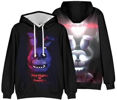 Silver Basic Junge FNAF Freddys Hoodie Kapuzenpullover für Kinder Plüsch locker sitzende Sportbekleidung-005-1401 von Silver Basic