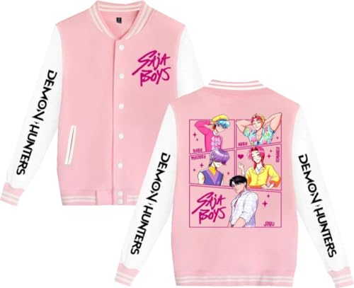 Silver Basic Kpop Saja-Boys Damen Baseball Shirt Jacke für Dem0n hunters-Pink04-S1 von Silver Basic