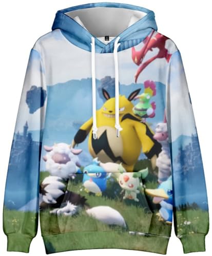 Silver Basic Pal-World Kinder Kapuze 3D gedruckt Plüsch Hoodie Sport Hoodie-StyleL-1301 von Silver Basic