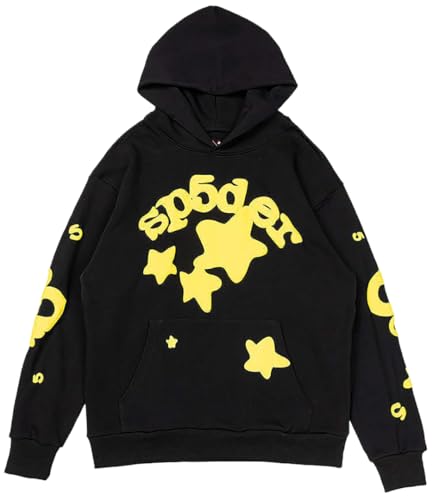 Silver Basic SP5 Herren Damen Straße Hip-Hop-Sterne Mode Sweater-BlackYellow-M1 von Silver Basic