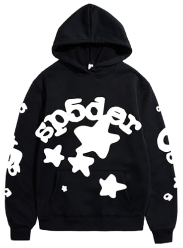 Silver Basic SP5 Herren Damen Straße Hip-Hop-Sterne Mode Sweater-Blackwhite-S1 von Silver Basic