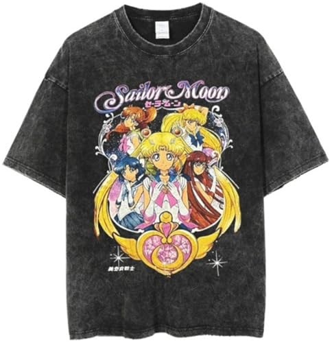 Silver Basic Sailor-Mond Mujer Verano algodón Puro Negro Manga cortaBlack4-M1 Silver Basic Sailor-Mond Mujer Verano algodón Puro Negro Manga cortaBlack4-M1 von Silver Basic
