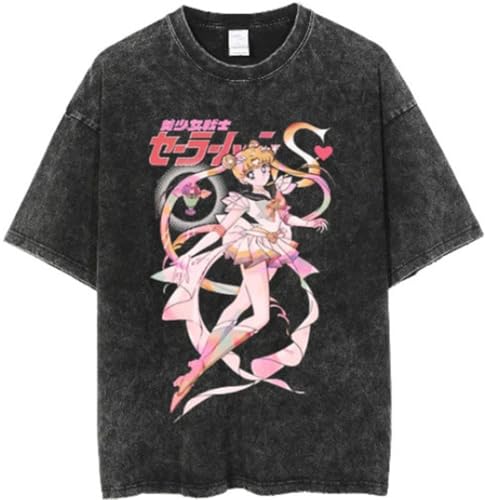 Silver Basic Sailor-Mond Mujer Verano algodón Puro Negro Manga cortaBlack9-M1 Silver Basic Sailor-Mond Mujer Verano algodón Puro Negro Manga cortaBlack9-M1 von Silver Basic