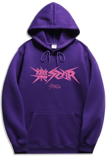 Silver Basic Stray Kids Kapuzenpullover für Erwachsene Y2K Damensportbekleidung-Purple-L1 von Silver Basic