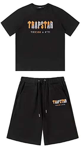 Silver Basic Trapstar Jungen Schlafanzüge T/Shirts+ Shorts 2/teilig Reine Baumwolle Jogginganzug S/XL/HHJB/Black/XL1 von Silver Basic