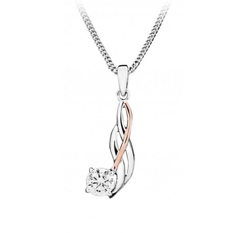 Silver Cat Kette mit Einhänger Elegante Bicolor-Halskette mit Zirkonia SC453 (Kette, Anhänger) von Silver Cat