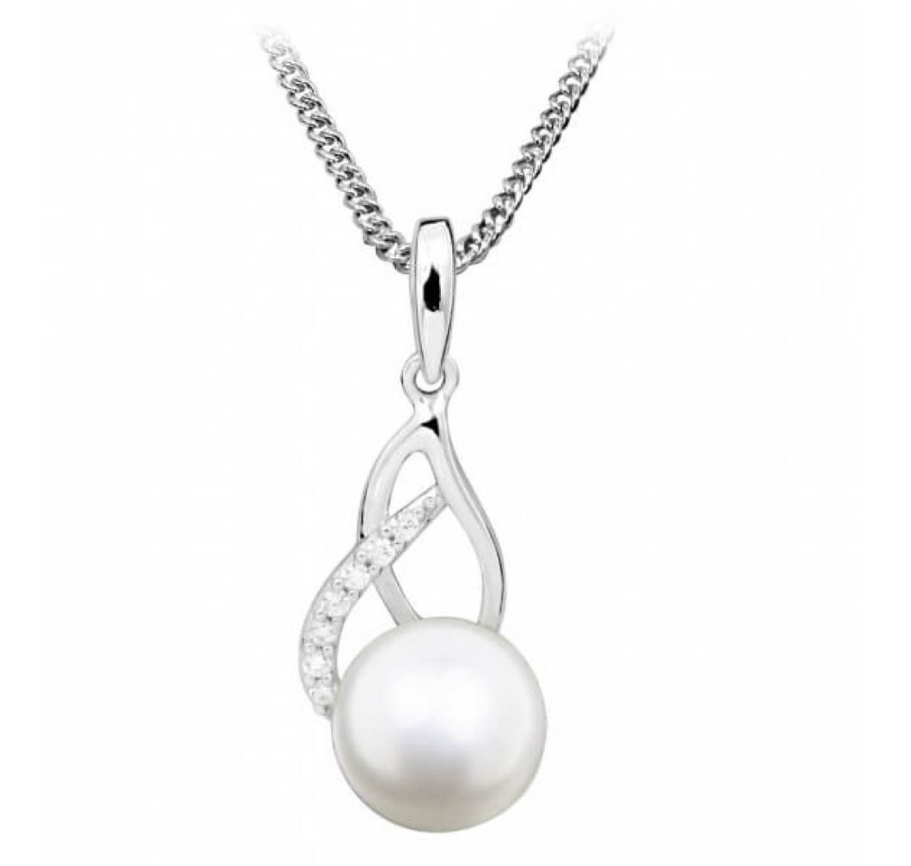 Silver Cat Kette mit Einhänger Gentle necklace with pearl and zircons SC404 (chain, pendant) von Silver Cat
