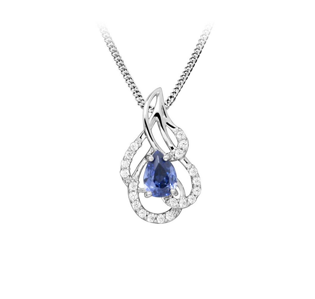 Silver Cat Kette mit Einhänger SC469 Synthetischer Tansanit Silber Halskette (Kette, Anhänger) von Silver Cat