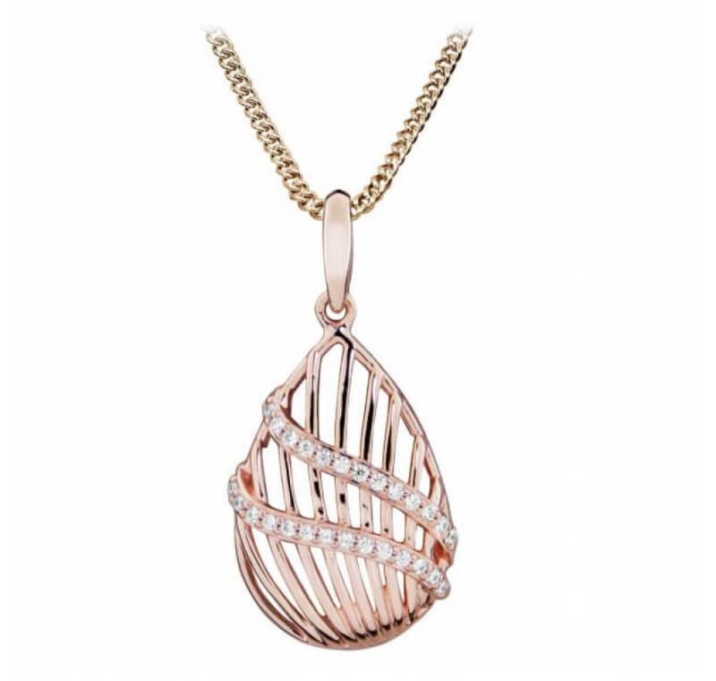 Silver Cat Kette mit Einhänger Stilvolle rosa vergoldete Halskette mit Zirkonen SC426 Silver Cat Kette mit Einhänger Stilvolle rosa vergoldete Halskette mit Zirkonen SC426 von Silver Cat