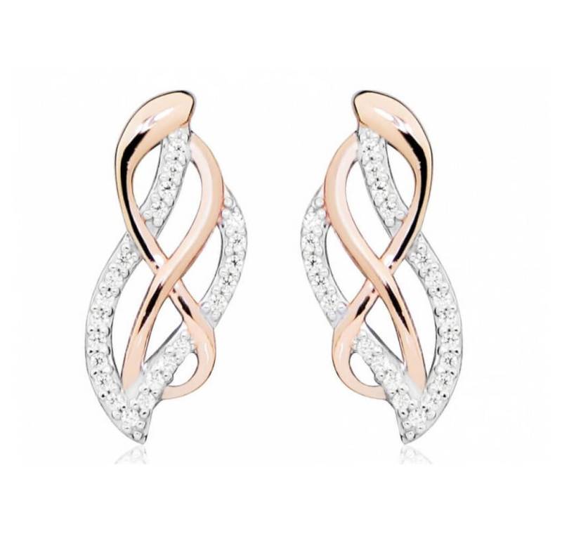 Silver Cat Ohrring-Set Elegant bicolor earrings with zircons SC434 Silver Cat Ohrring-Set Elegant bicolor earrings with zircons SC434 von Silver Cat