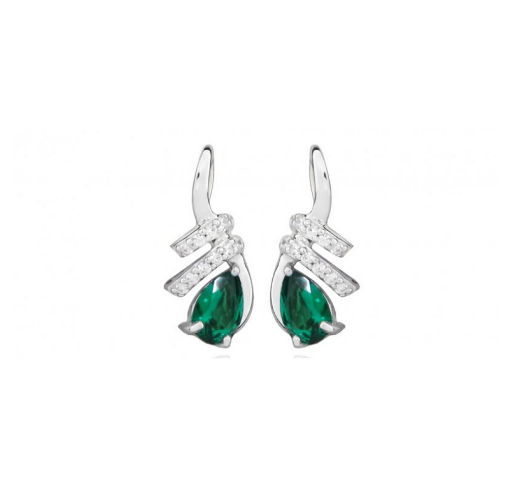 Silver Cat Ohrring-Set Fashion earrings with zircons and emerald glass SC380 Silver Cat Ohrring-Set Fashion earrings with zircons and emerald glass SC380 von Silver Cat