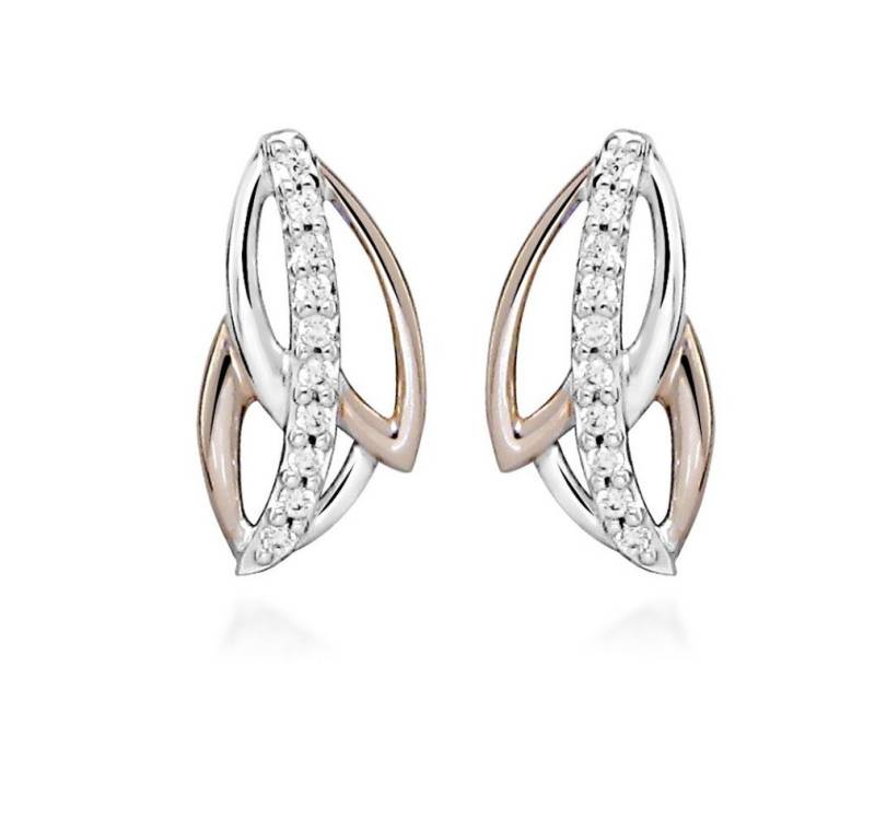 Silver Cat Ohrring-Set Sparkling bicolor earrings with cubic zirconia SC476 von Silver Cat