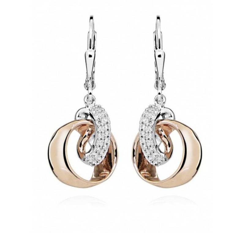 Silver Cat Ohrring-Set Stylish bicolor earrings with cubic zircons SC445 von Silver Cat