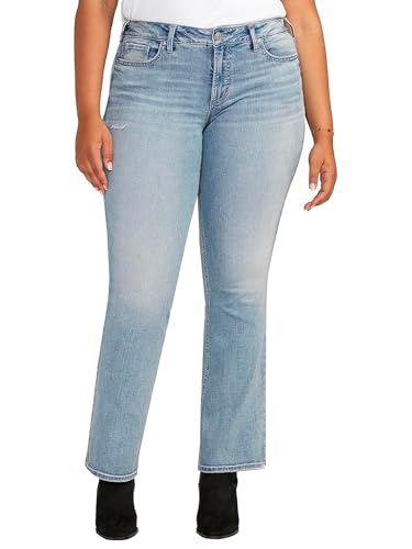 Silver Jeans Co. Damen Plus Size Britt Low Rise Curvy Fit Slim Bootcut Legacy Jeans, Med Wash Scv211, 12 Short US von Silver Jeans Co.