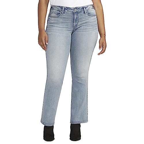Silver Jeans Co. Britt Damen Plus Size Low Rise Curvy Fit Slim Bootcut Jeans, Med Wash Scv211, 50 Mehr Kurz von Silver Jeans Co.
