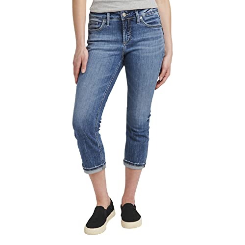 Silver Jeans Co. Damen Elyse Mid Rise Capri Jeans, Med Wash Egx290, 30W / 23L von Silver Jeans Co.