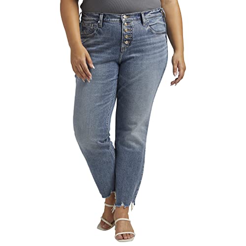 Silver Jeans Co. Damen Plus Size Beau Mid Rise Slim Leg Jeans, Med Wash Soc234, 54 Mehr von Silver Jeans Co.