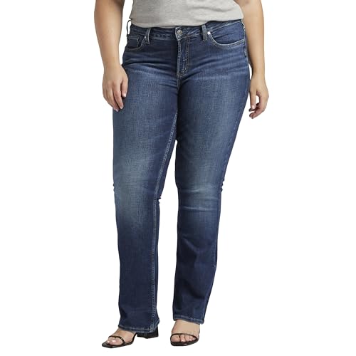 Silver Jeans Co. Damen Plus Size Suki Curvy Fit Mid Rise Slim Bootcut Jeans, Vintage Dark Wash, 52 Mehr von Silver Jeans Co.