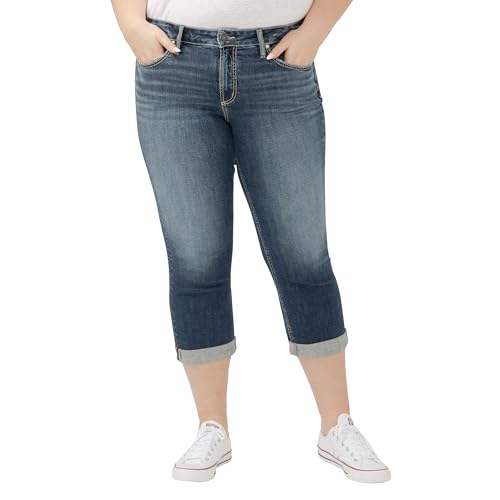 Silver Jeans Co. Damen Plus Size Suki Mid Rise Curvy Fit Capri Jeans, Wahlurne, 50 Mehr von Silver Jeans Co.