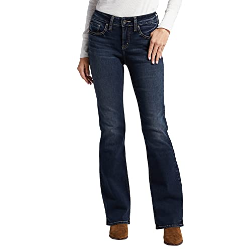 Silver Jeans Co. Damen Suki Mid Rise Bootcut Jeans, Dark Wash Edb462, 30W x 33L von Silver Jeans Co.