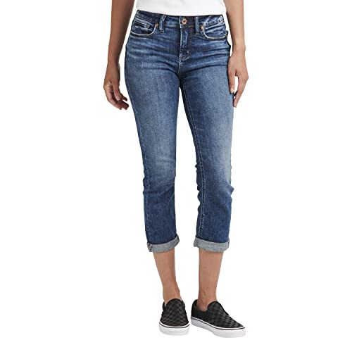 Silver Jeans Co. Damen Suki Mid Rise Capri Jeans, Mittlere Waschung, Scv389, 32 23.5 von Silver Jeans Co.