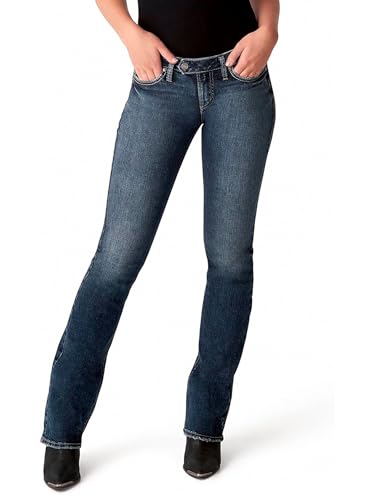 Silver Jeans Co. Damen Tuesday Low Rise Slim Bootcut Jeans, Dark Wash Egx357, 31W x 33L von Silver Jeans Co.