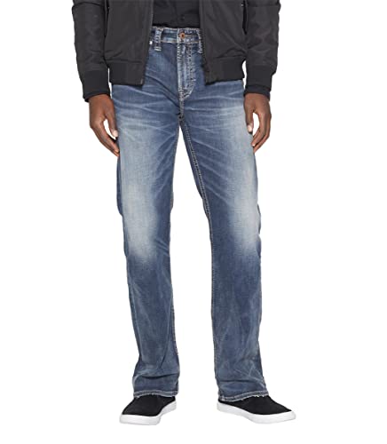 Silver Jeans Co. Herren Craig Classic Fit Bootcut Jeans, Medium Vintage Indigo, 40W / 32L von Silver Jeans Co.