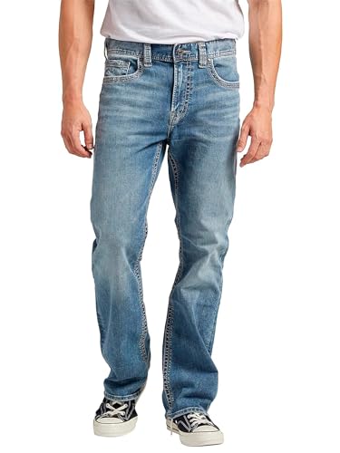 Silver Jeans Co. Herren Craig Easy Fit Bootcut Jeans, Light Marble Indigo, 31W / 32L von Silver Jeans Co.