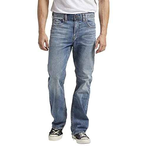 Silver Jeans Co. Herren Craig Easy Fit Bootcut Jeans, Light Marble Indigo, 34W / 32L von Silver Jeans Co.