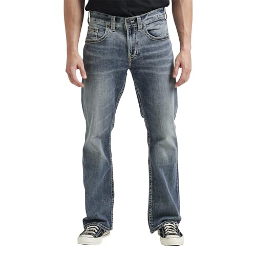 Silver Jeans Co. Herren Craig Easy Fit Bootcut Jeans, Medium Indigo Lds260, 34W / 34L von Silver Jeans Co.