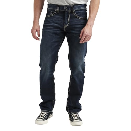 Silver Jeans Co. Herren Eddie Relaxed Fit Tapered Leg Jeans, Spülen, 34W / 36L von Silver Jeans Co.