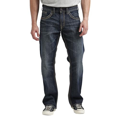 Silver Jeans Co. Herren Gordie Loose Fit Straight Leg Jeans, Dunkler Sandstrahl, 38 W/30 L Silver Jeans Co. Herren Gordie Loose Fit Straight Leg Jeans, Dunkler Sandstrahl, 38 W/30 L von Silver Jeans Co.