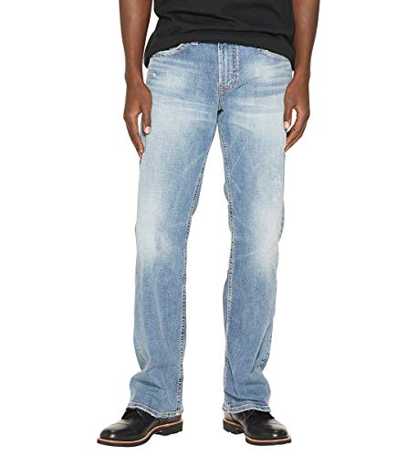 Silver Jeans Co. Herren Zac Relaxed Fit Straight Leg Legacy Jeans, Sandstrahllicht, 30W / 30L von Silver Jeans Co.