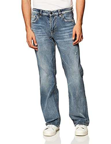 Silver Jeans Co. Herren Zac Relaxed Fit Straight Leg Legacy Jeans, Sandstrahllicht, 36W / 34L von Silver Jeans Co.