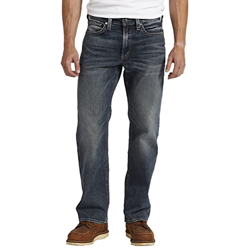 Silver Jeans Co. Herren Zac geradem Bein Jeans, Dark Wash Eab393, 30W / 32L von Silver Jeans Co.