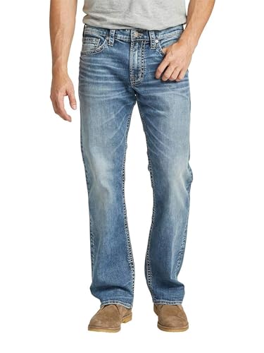 Silver Jeans Co. Herren Zac geradem Bein Jeans, Klassisches Dunkles Indigo, 33W / 30L von Silver Jeans Co.