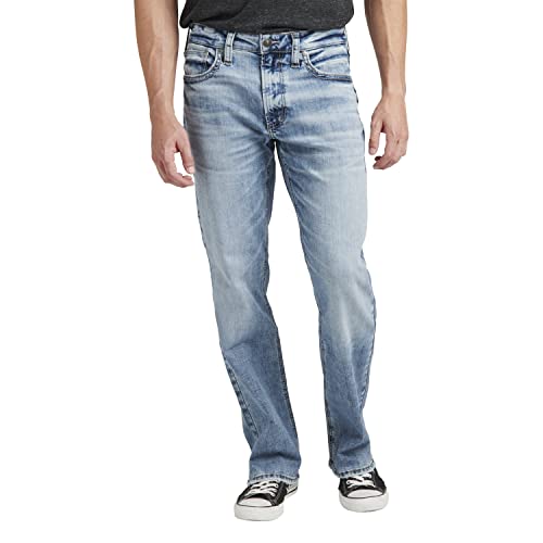 Silver Jeans Co. Herren Zac geradem Bein Jeans, Light Wash Sdk104, 36W / 32L von Silver Jeans Co.