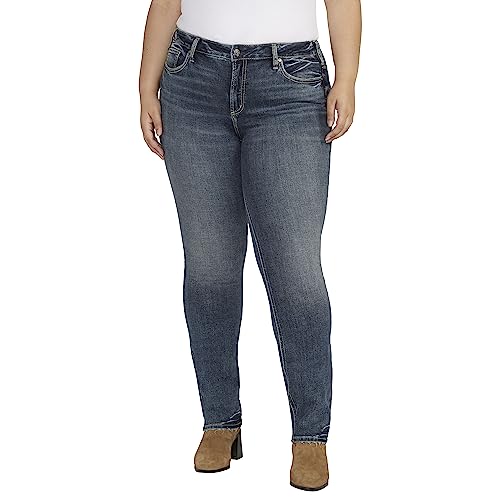 Silver Jeans Co. Suki Damen Jeans mit mittlerem Bund, kurvige Passform, gerades Bein, Übergröße, Med Wash Ecf385, 52 Mehr von Silver Jeans Co.